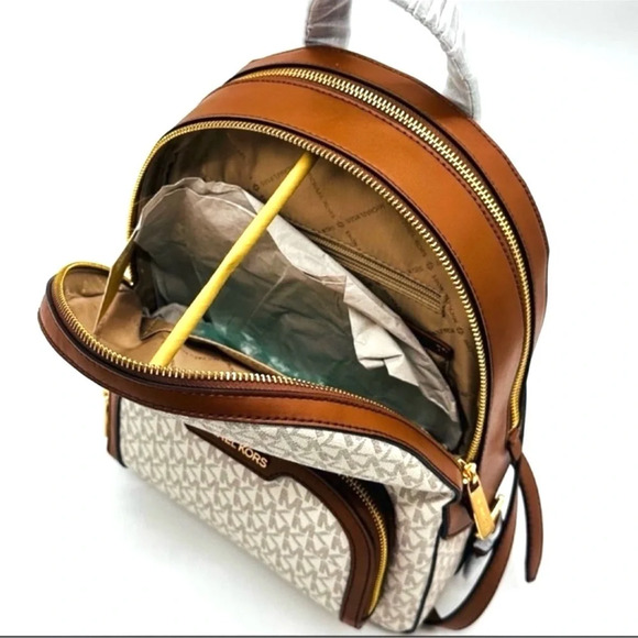 Michael Kors Medium Jaycee Zip Packet Backpack & Large Flat MF Phone Case Wallet - Picture 10 of 15